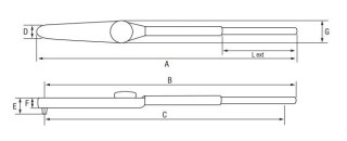 Klucz dynamometryczny mechaniczny na kwadrat 3/8" zegarowy, zakres pracy 14-70 Nm, Bahco [7454-70A]