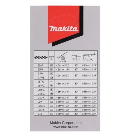 Łańcuch do piły łańcuchowej 45cm/1,1mm/0,325'', 80TXL, Makita [191X04-8]