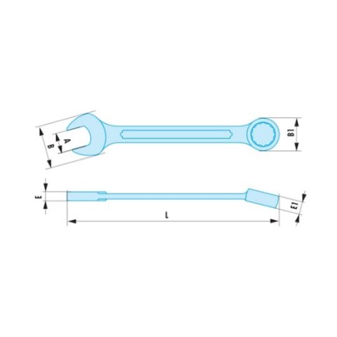 Nieiskrzący klucz płasko-oczkowy M60, Facom [440.60SR]