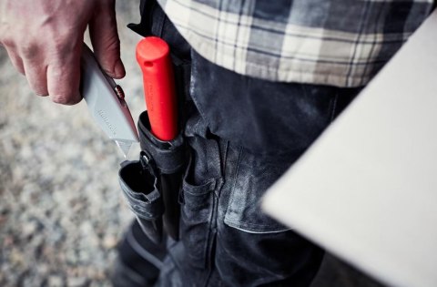 Zestaw 2 narzędzi: piła do płyt G-K JS + nóż z ostrzem trapezowym URA Hultafors [381060] z kaburą