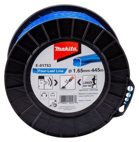 Żyłka tnąca nylonowa koniczyna, średnica 1,65mm, długość 445m, Makita [E-01753] do podkaszarek