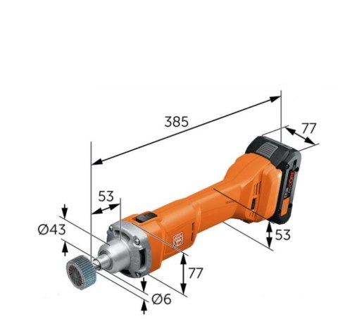 Akumulatorowa szlifierka prosta AGSZ18-280BL/18V Select Fein [71230162000] + adapter USB