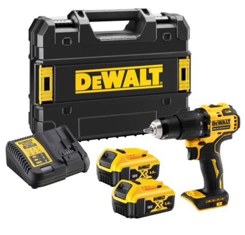 Akumulatorowa wiertarko-wkrętarka z udarem DeWalt [DCD709P2T-QW] 18V XR, Li-Ion, 2x5,0Ah