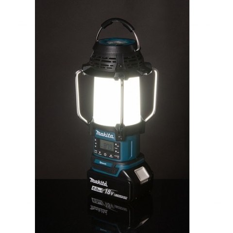 Akumulatorowy odbiornik radiowy z lampą 360' i latarką, 14,4V/18V, FM, Makita [DMR057] Li-Ion, LXT, Bluetooth, port USB