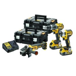 Akumulatorowy zestaw Combo DCF887 + DCD796 + DCG405, 18V XR, DeWalt [DCK384P2T-QW] 2x5,0Ah, Li-Ion, 2 kufry TStak