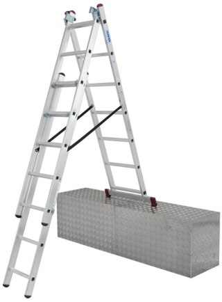Aluminiowa drabina wielofunkcyjna 3x7 TR CORDA KRAUSE [033376] z funkcją ustawiania na schodach