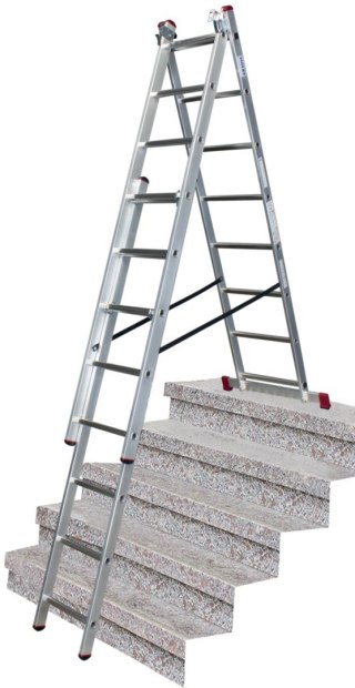 Aluminiowa drabina wielofunkcyjna TR 3x10 CORDA KRAUSE [033383] z funkcją ustawiania na schodach