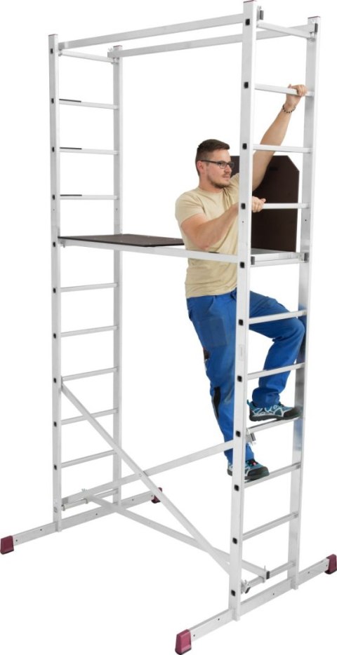 Aluminiowe, rusztowanie montażowe, seria CORDA KRAUSE [916280] wysokość robocza 4m