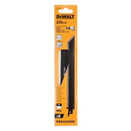 Brzeszczot do piły szablastej, o długości 225mm, 2szt. DeWALT [DT2450-QZ] do materiałów izolacyjnych z włókien, styropianu, kart