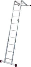 Czteroelementowa aluminiowa drabina przegubowa + 2 podesty CORDA KRAUSE [085214] 4x3 stopnie