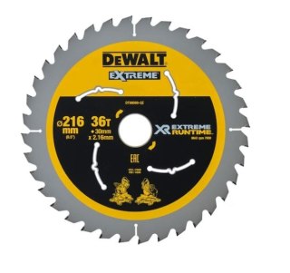 Piła tarczowa do cięcia drewna 216/30/2,16mm, 36 zębów, XR EXTREME RUNTIME DEWALT [DT99569-QZ]