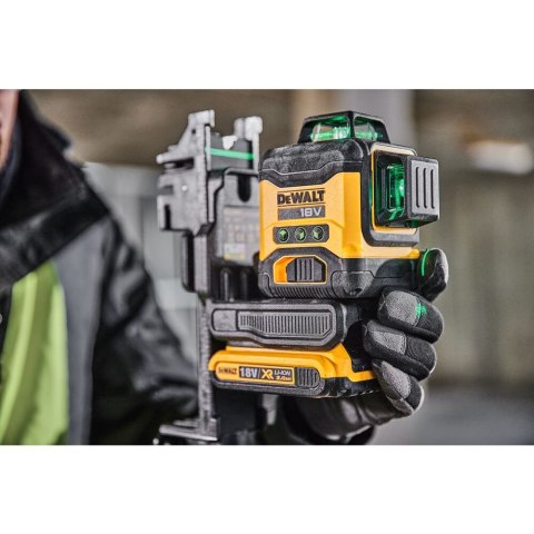 Laser krzyżowy z wiązką zieloną, zasięg 55m, DeWALT [DCLE34021N-XJ]