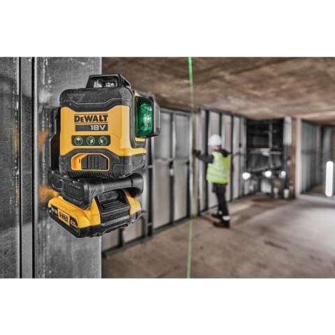 Laser krzyżowy z wiązką zieloną, zasięg 55m, DeWALT [DCLE34021N-XJ]