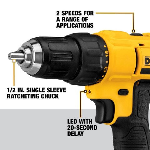 Wiertarko-wkrętarka akumulatorowa DeWalt [DCD771S2-QW] 18V XR, Li-Ion, 2x1,5Ah