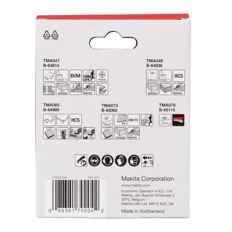 Zestaw 5 szt. brzeszczotów do narzędzi wielofunkcyjnych, STARLOCK, Makita [E-16994]