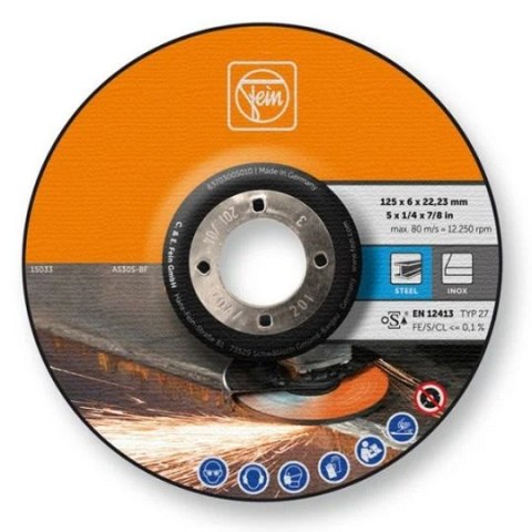 Zestaw: elektryczna szlifierka kątowa 125mm, 1700W, CG 17-125 + 15 tarcz do cięcia i szlifowania, Fein [72228160000-TARCZE]