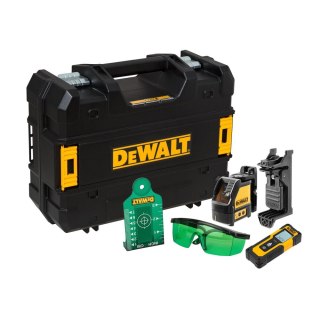 Zestaw laser krzyżowy z wiązką zieloną, 20m DW088CG + dalmierz do 30m DWHT77100, DeWALT [DW0887100-1]