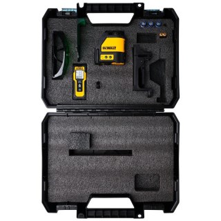 Zestaw laser krzyżowy z wiązką zieloną, 20m DW088CG + dalmierz do 30m DWHT77100, DeWALT [DW0887100-1]