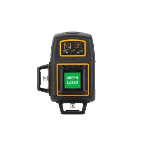 Akumulatorowy samopoziomujący laser 3-wiązkowy 360° 3D, z wiązką zieloną do 40m, SMART [SM-06-03040G] 3,6Ah/3,7V, Li-Ion
