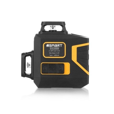 Akumulatorowy samopoziomujący laser 3-wiązkowy 360° z wiązką zieloną do 30m, SMART [SM-06-03030GM] 4,0Ah/3,7V, Li-Ion