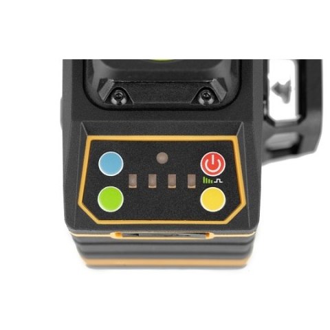 Akumulatorowy samopoziomujący laser 3-wiązkowy 360° z wiązką zieloną do 30m, SMART [SM-06-03030GM] 4,0Ah/3,7V, Li-Ion