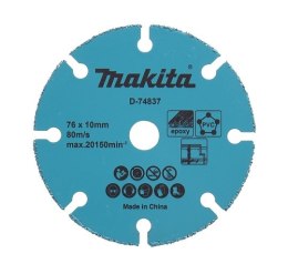 Tarcza z grysem z węglika spiekanego, do cięcia płyt G-K, MDF, 76x10 mm Makita [D-74837] do DMC300