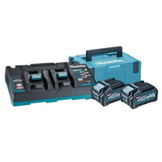 Zestaw zasilający: 2 akumulatory 4,0Ah BL4040 + podwójna ładowarka DC40RB, 40V max XGT, Makita [191U00-8] MAKPAC