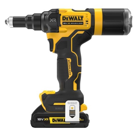 Akumulatorowa, bezszczotkowa nitownica do nitów zrywalnych 2,4-4,8mm, serii XR, 18V Li-Ion 2x2,0Ah DeWalt [DCF403D2GT-QW] walizk