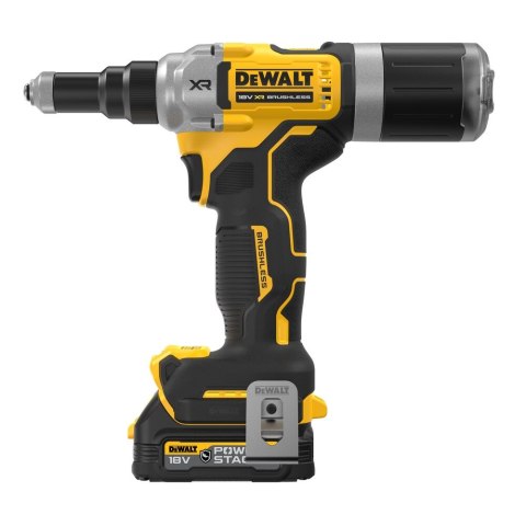 Akumulatorowa, bezszczotkowa nitownica do nitów zrywalnych 4,8-6,4mm, 18V Li-Ion 2x1,7Ah GFN POWERSTACK DeWalt [DCF414E2GT-QW] w
