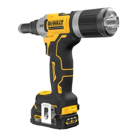 Akumulatorowa, bezszczotkowa nitownica do nitów zrywalnych 4,8-6,4mm, 18V Li-Ion 2x1,7Ah GFN POWERSTACK DeWalt [DCF414E2GT-QW] w