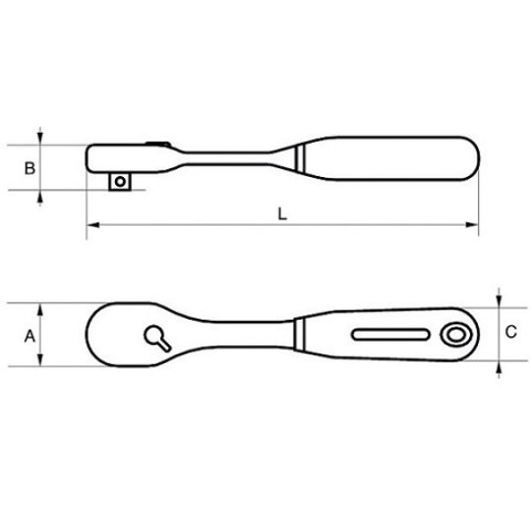 Grzechotka ręczna 1/2", 60 zębów, 250mm, Bahco [8150QR]
