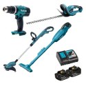 Akumulatorowy zestaw Combo 18V, DHP453 + DUH523 + DUR181 + DCL180, Makita [DLX4093] 2x3,0Ah, Li-Ion, LXT