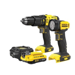Akumulatorowy zestaw Combo SFMCD711 + SFMCL020, 18V Li-Ion, Stanley FATMAX V20 [SFMCK210D1-QW]