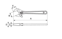 Klucz nastawny szwedzki 770mm, rozstaw szczęk 85mm, Bahco [87]