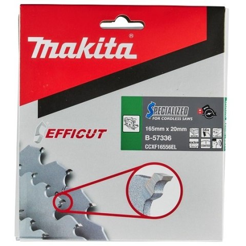 Piła tarczowa do cięcia drewna, laminatu, MDF 165/20/1,45mm, 56 zębów, SPECIALIZED Makita [B-57336]