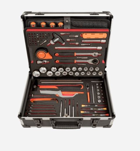 Skrzynia aluminiowa z wyposażeniem zestaw 145 narzędzi Bahco [4750ALC01FF1]