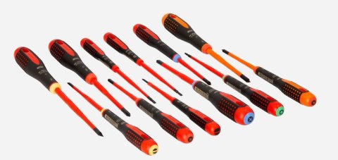 Zestaw 12 wkrętaków w izolacji VDE, serii ERGO Bahco [BE-9878SL] PZ, PH, TX, SL, PH/SL