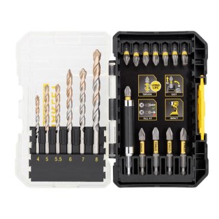 Zestaw 19 szt. końcówek udarowych 1/4" + wiertła do muru, Stanley [STA88552-XJ]