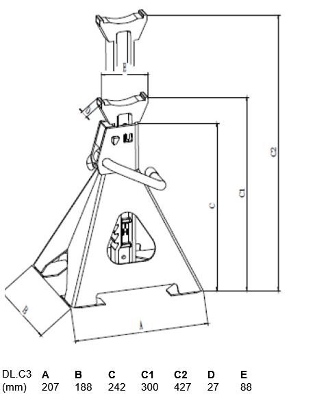 Zestaw 2 szt. podpórek, kobyłek samochodowych, udźwig 3 tony, FACOM [DL.C3]