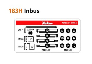 Zestaw bitów imbusowych z napędem 7/16" do śrub 3-16mm + 3 adaptery KOKEN [499785]