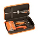 Zestaw narzędzi w etui: końcówki i nasadki z grzechotką 1/4", szczypce, obcinak, klucz nastawny, 36szt. BAHCO [4750FB5ATS001]