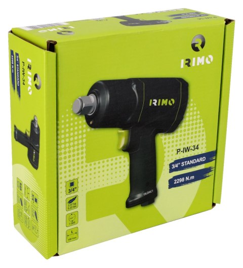 Pneumatyczny klucz udarowy 3/4", max moment zrywający 2298 Nm, IRIMO [P-IW-34]