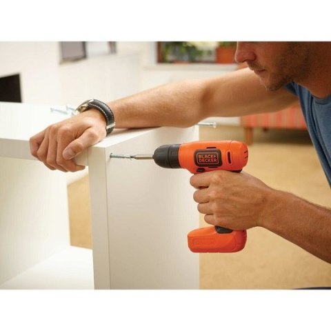 Wiertarko-wkrętarka akumulatorowa 7,2V, Black+Decker [BDCD8-QW] 1,5Ah, Li-Ion