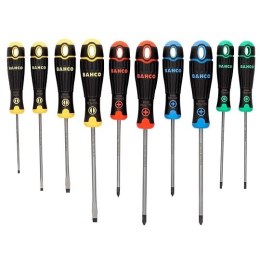 Zestaw 10 wkrętaków do śrub płaskich, PH, PZ i TORX, BAHCOFIT Color Edition, Bahco [B219.010RB]