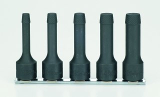 Zestaw 5 długich wykrętaków do urwanych śrub o gwintach M8-M33, zabierak kwadrat 1/2", KOKEN [RS4129/5-L75]