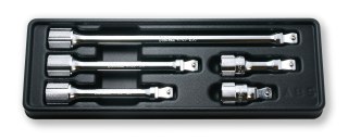 Zestaw 5 szt. przedłużek uchylnych na kwadrat 1/2", Koken [PK4763/5] plastikowe etui