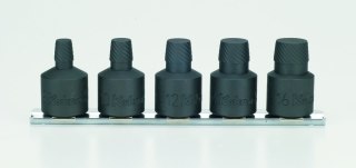 Zestaw 5 wykrętaków do urwanych śrub o gwintach M8-M33, zabierak kwadrat 1/2", KOKEN [RS4129/5-L37]
