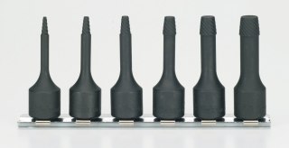 Zestaw 6 długich wykrętaków do urwanych śrub o gwintach M5-M20, zabierak kwadrat 3/8", KOKEN [RS3129/6-L60]