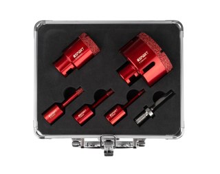 Zestaw 6cz., otwornice diamentowe do gresu 6,8,10,35,68mm i przejściówka, na sucho, M14, 365 SMART [SM-25-SET6]