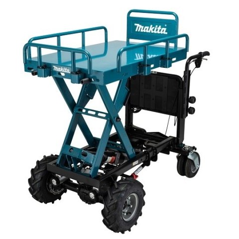 Akumulatorowy samobieżny wózek transportowy z platformą ładunkową, 2x18V, Makita [DCU601Z] LXT